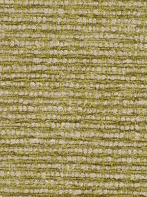 Close-up of olive-green and cream boucle upholstery fabric with a horizontal ribbed weave.