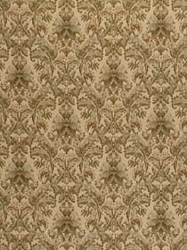 Beige and caramel damask pattern with ornate floral scrolls; plush upholstery fabric for furniture
