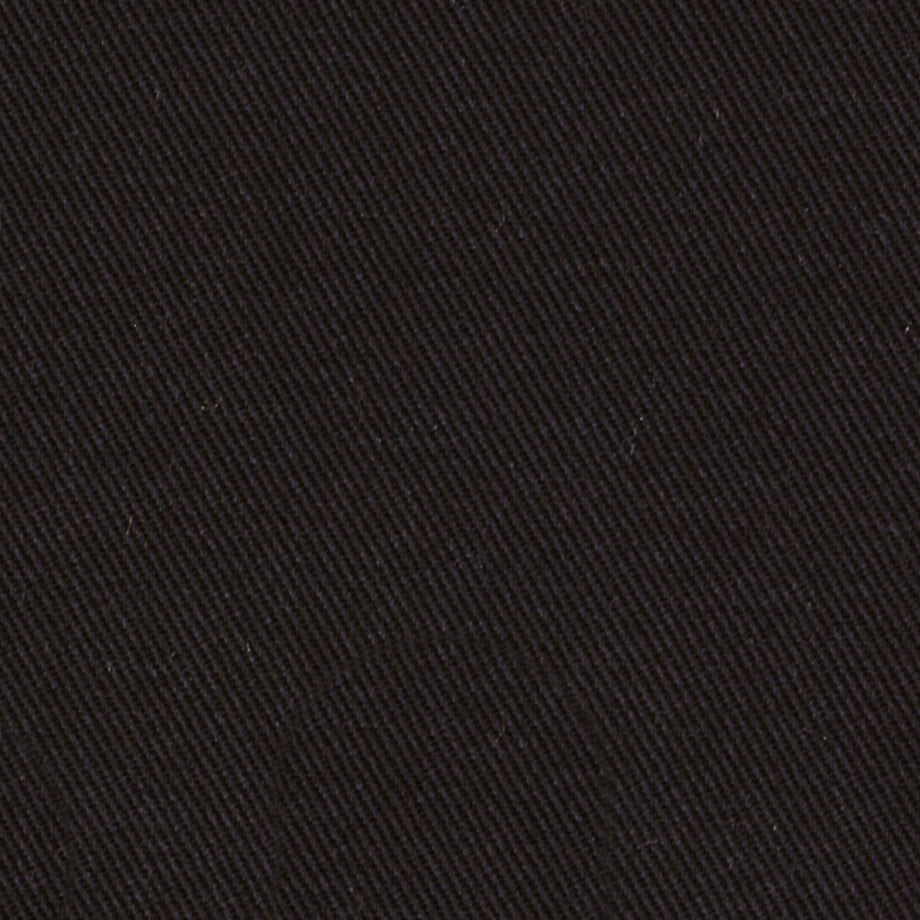 Close-up of black twill fabric with diagonal weave and a denim-like texture.