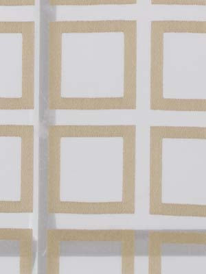 Beige square-block grid on white background; drapery fabric pattern.