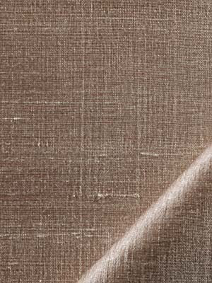 Cashew-colored, textured linen-like upholstery fabric with visible weave and diagonal fold.