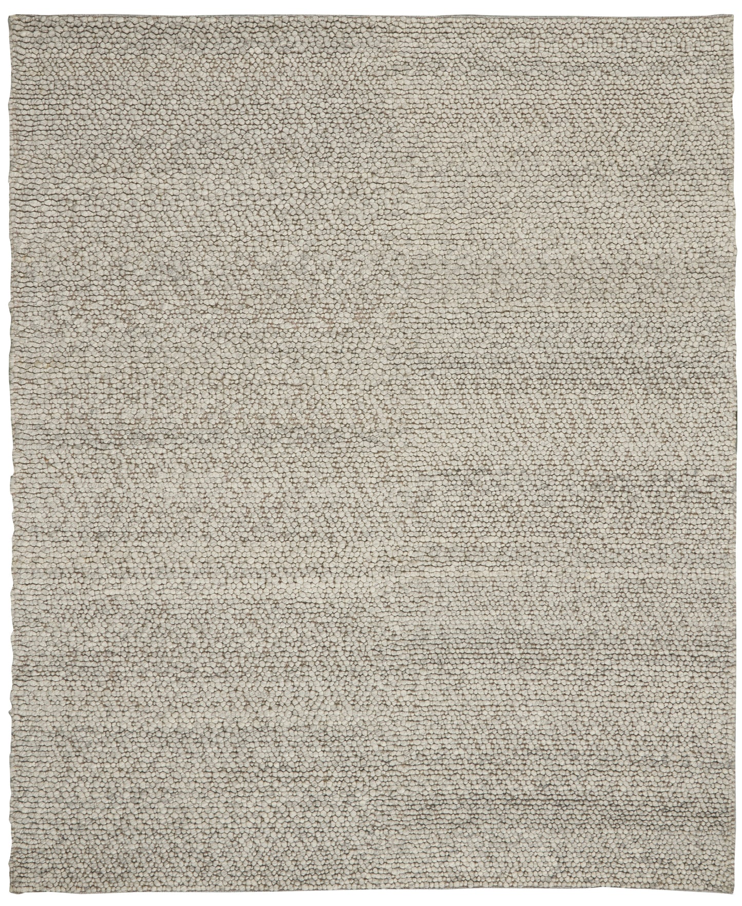 Beige rectangular shag rug with soft boucle pile; plush, textured surface for living room & bedroom.