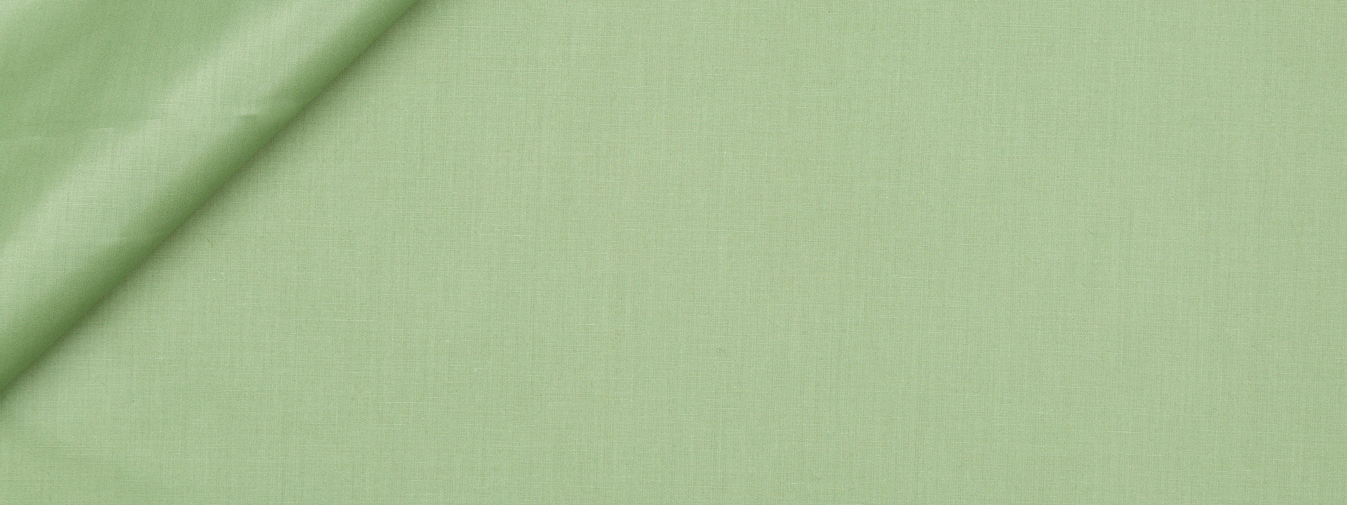 Mint-green fabric with a diagonal fold; smooth matte weave and versatile textile for garments or decor.