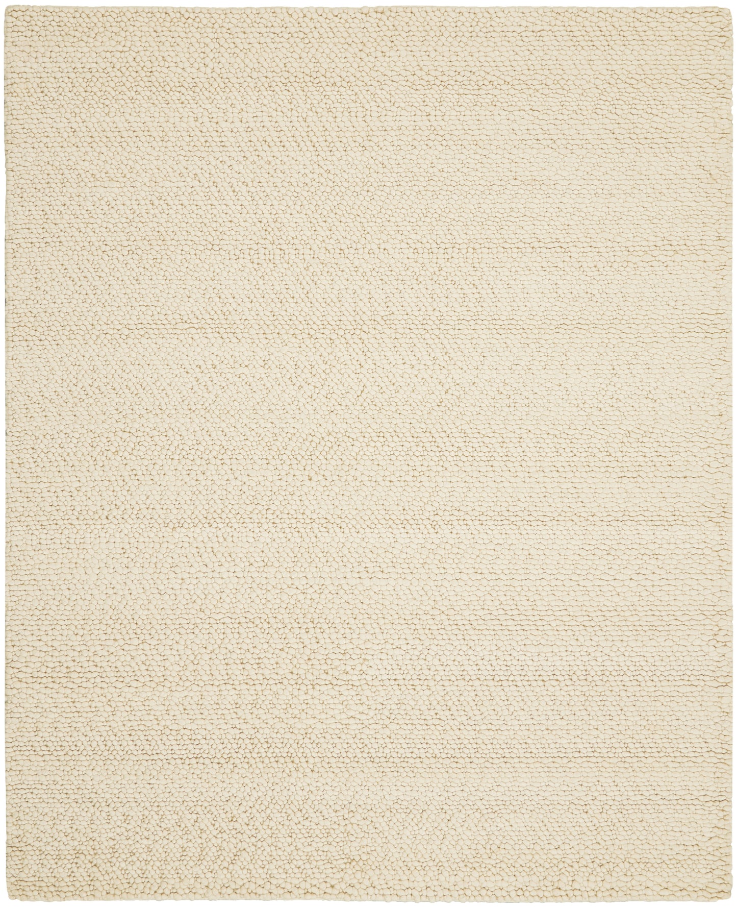 Cream shag rug with dense loop pile, rectangular shape, cozy farmhouse decor.