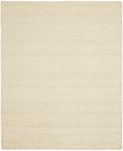 Cream shag rug with dense loop pile, rectangular shape, cozy farmhouse decor.