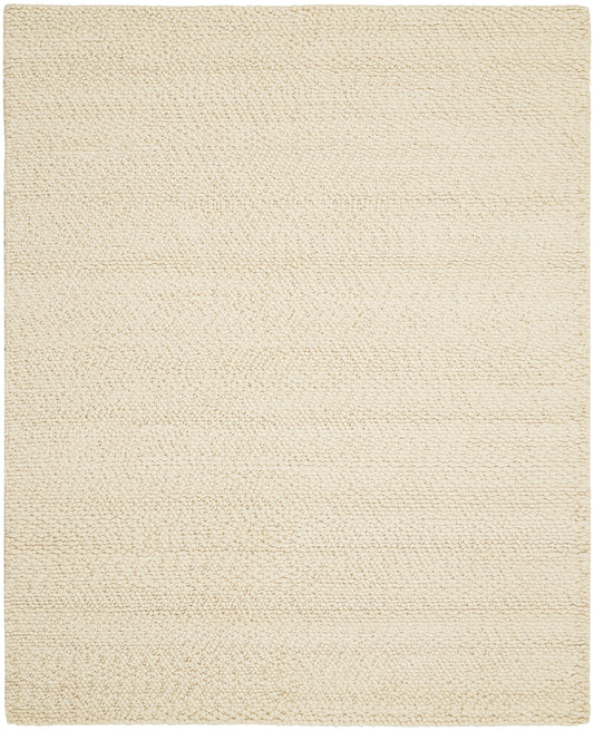 Cream shag rug with dense loop pile, rectangular shape, cozy farmhouse decor.