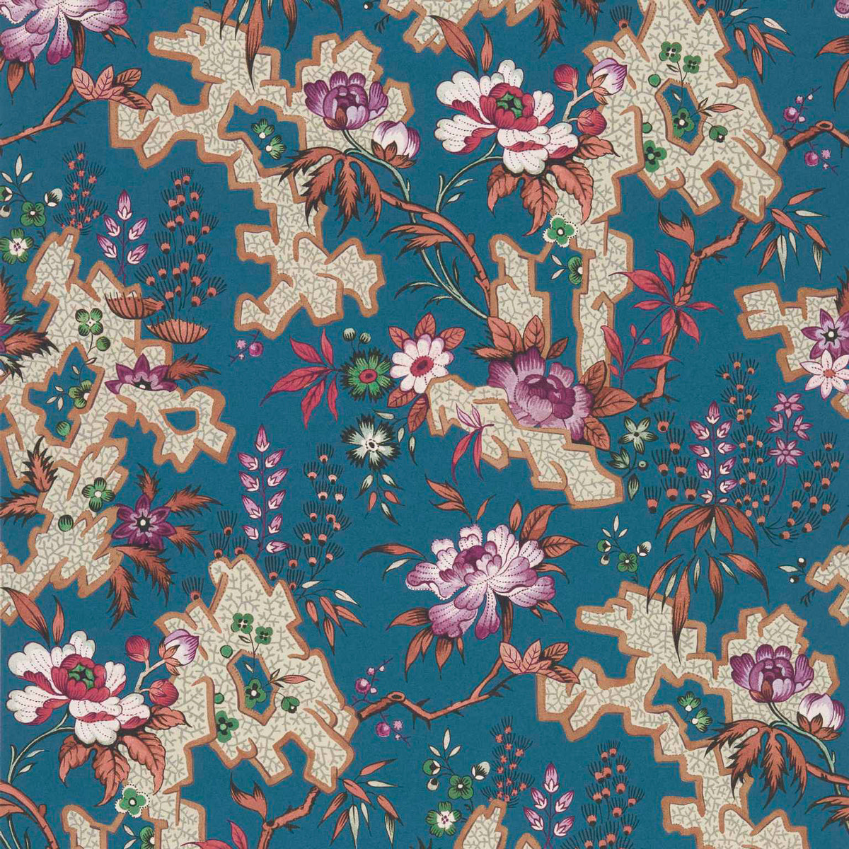 MAXWELL FABRICS  WALLPAPER - WP  # 02 PRUSSIAN BLUE   - 241218002