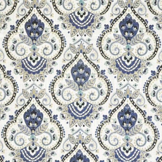 MAXWELL FABRICS  DRAPERY,MULTI- PATTERN  # 829 INDIGO   - TT8829