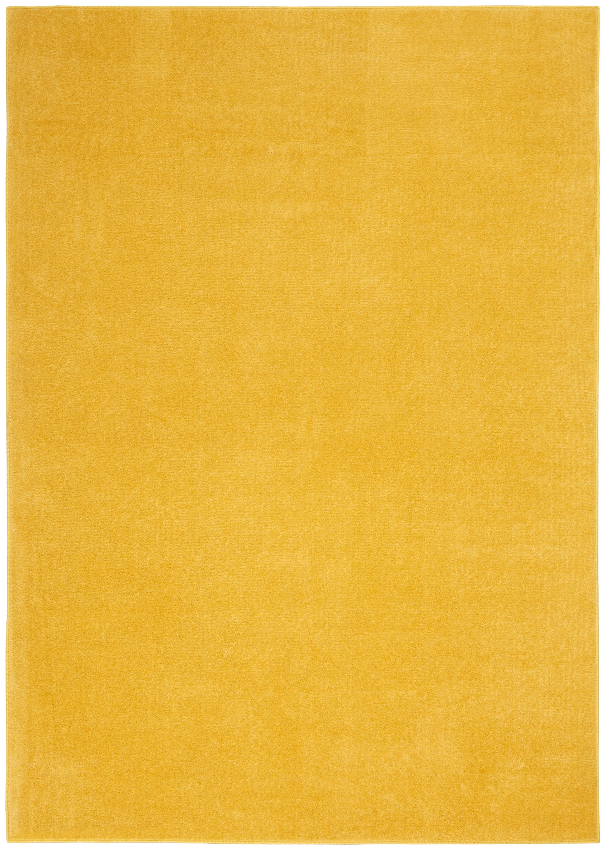 Mustard yellow outdoor rectangular rug; 5' x 7'.