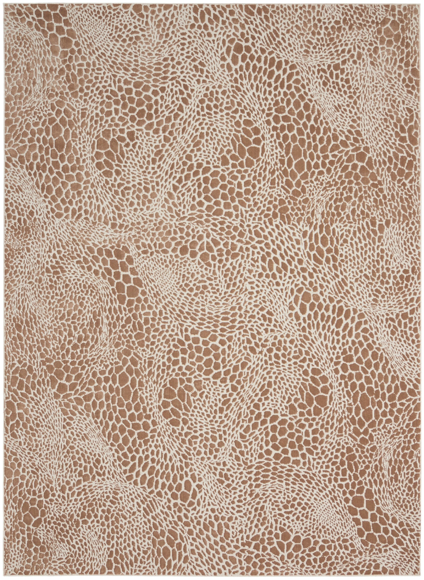 Tan faux leather with beige reptile-scale pattern and rosette-like texture.