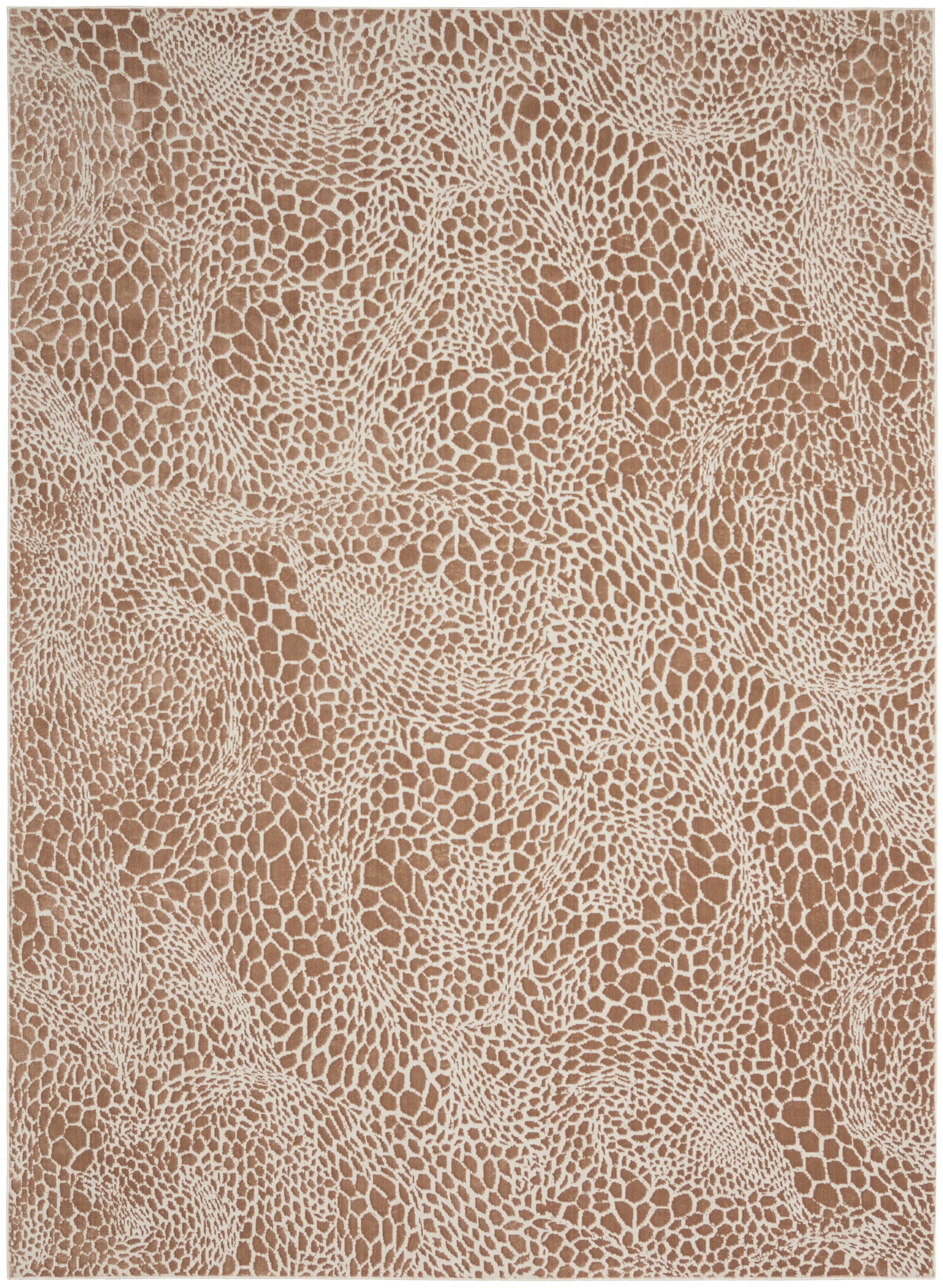 Tan faux leather with beige reptile-scale pattern and rosette-like texture.