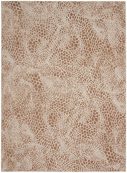Tan faux leather with beige reptile-scale pattern and rosette-like texture.