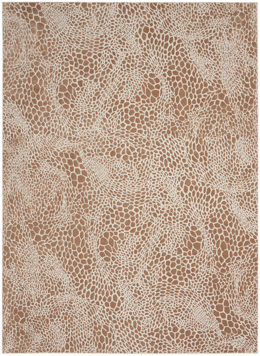 Tan faux leather with beige reptile-scale pattern and rosette-like texture.