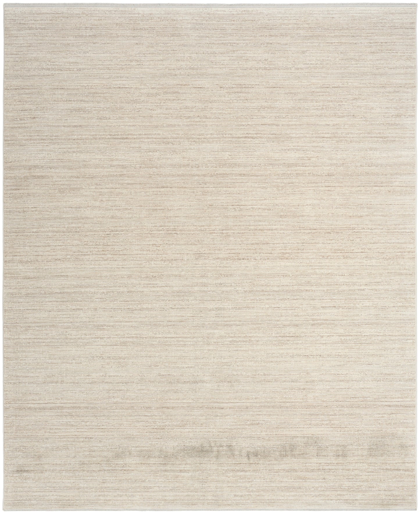 Beige flat-weave area rug with subtle horizontal stripes; neutral warm tones, versatile for living room.
