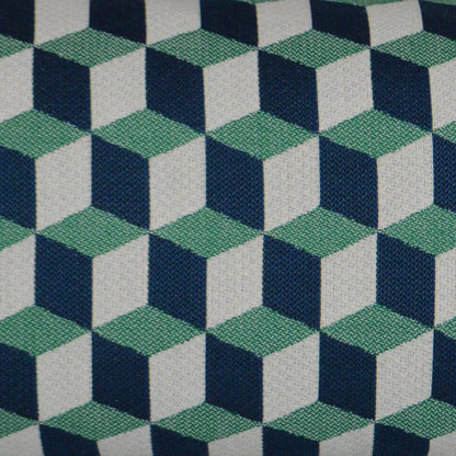 D.V. KAP HOME   12" x 24" Outdoor Puzzle Lumbar Pillow - Emerald Modern Geometric Cube    - OD-250-E-1224
