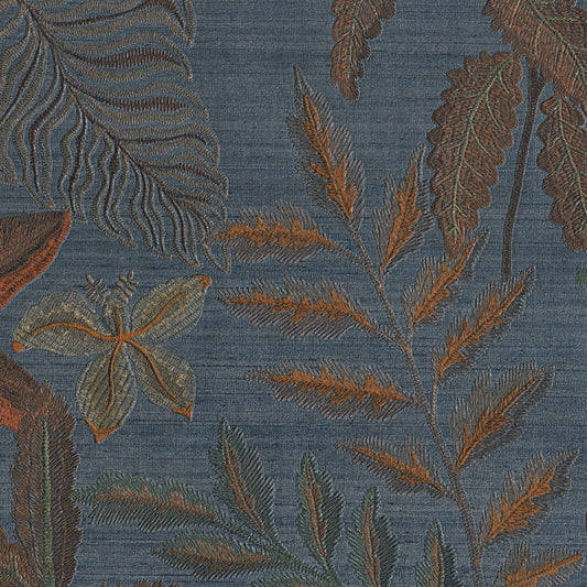 JF Fabrics -Wallpaper 10014 68 Wallpaper Blue, Orange  Vinyl - 9521868 W9581