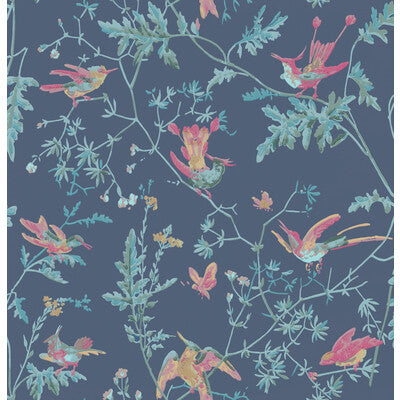 COLE & SON HUMMINGBIRDS PRINT--ANIMAL/INSECTS-BOTANICAL & FLORAL INDIGO MULTI-COLOUR   - 100/14068.CS.0