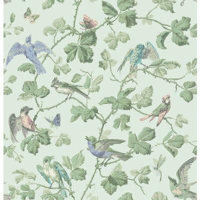 COLE & SON WINTER BIRDS PRINT--ANIMAL/INSECTS-BOTANICAL & FLORAL DUCK EGG   - 100/2007.CS.0