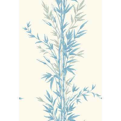 COLE & SON BAMBOO PRINT--BOTANICAL & FLORAL- BLUE ON IVORY   - 100/5022.CS.0