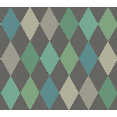 COLE & SON PUNCHINELLO PRINT--DIAMOND-GEOMETRIC TEAL ON CHAR   - 103/2007.CS.0