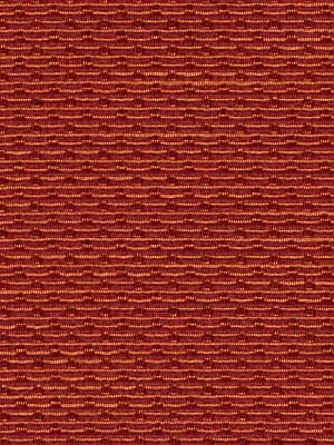 Red-orange woven fabric with a subtle horizontal wave texture; upholstery.