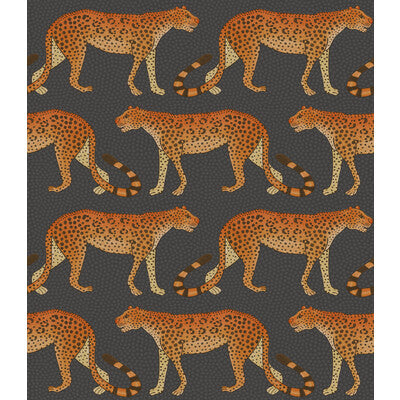 COLE & SON LEOPARD WALK PRINT--- MULTI,ORANGE,CHARCOAL   - 109/2008.CS.0