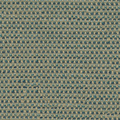 Solid light gray rectangular fabric with a blue-and-beige woven border along the bottom edge.