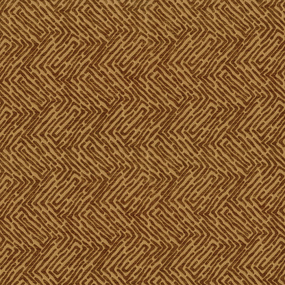 Brown and tan zigzag chevron geometric pattern on velvet fabric.