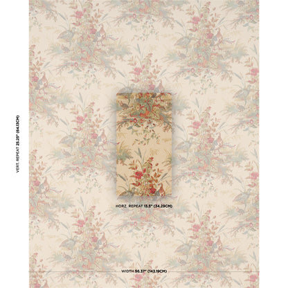 SCHUMACHER FABRIC  CLASSIC PRINTS QUAIL MEADOW   AUTUMN   - 1106043
