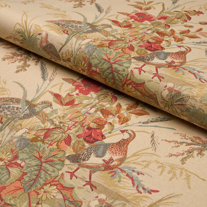 SCHUMACHER FABRIC  CLASSIC PRINTS QUAIL MEADOW   AUTUMN   - 1106043