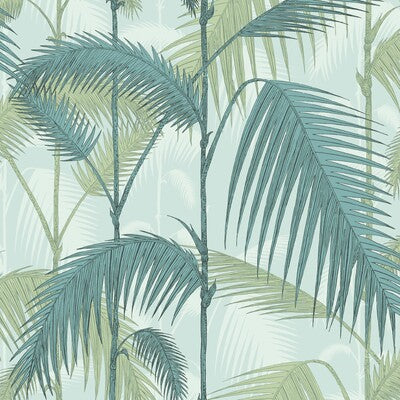 Cole & Son - Palm Jungle Print Room Blue/Mint (112/1001-CS) Wallpaper