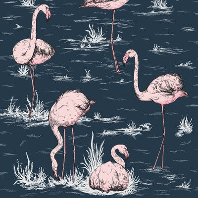 COLE & SON FLAMINGOS ---ANIMAL/INSECTS MULTI,DARK BLUE,PINK   - 112/11041.CS.0