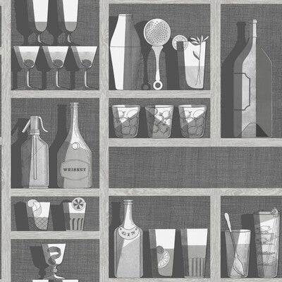 COLE & SON COCKTAILS PRINT--- GREY,CHARCOAL,   - 114/23045.CS.0