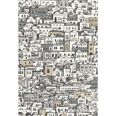 COLE & SON MEDITERRANEA PRINT--- METALLIC,WHITE,BLACK   - 114/7013.CS.0