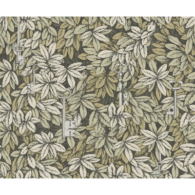 COLE & SON CHIAVI SEGRETE PRINT--- GOLD,OLIVE GREEN,   - 114/9017.CS.0