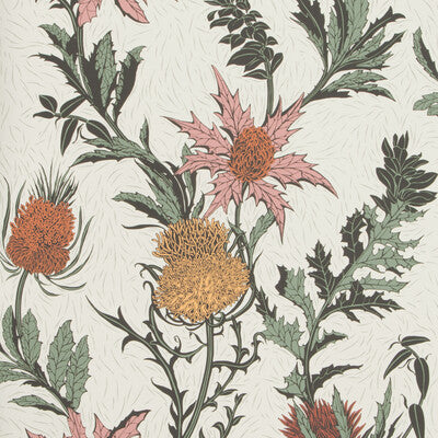 COLE & SON THISTLE PRINT--- MULTI,PINK,ORANGE   - 115/14043.CS.0