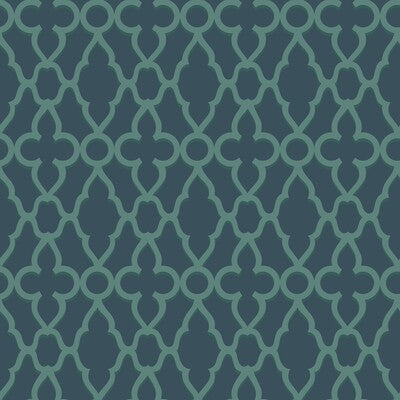 COLE & SON TREILLAGE PRINT---LATTICE/SCROLLWORK INDIGO,TEAL,   - 116/6023.CS.0