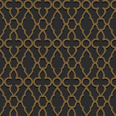 COLE & SON TREILLAGE PRINT---LATTICE/SCROLLWORK M BRONZE/CHAR   - 116/6025.CS.0