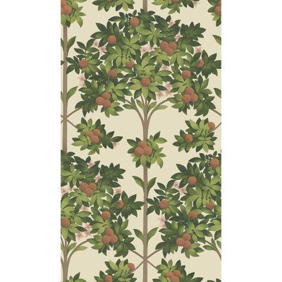 COLE & SON ORANGE BLOSSOM PRINT--BOTANICAL & FLORAL- ORANGE,BEIGE,GREEN   - 117/1001.CS.0