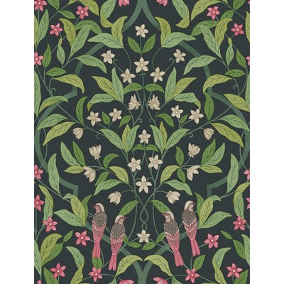 COLE & SON JASMINE & SERIN SYMPHONY PRINT--BOTANICAL & FLORAL- BLACK,PINK,GREEN   - 117/10028.CS.0