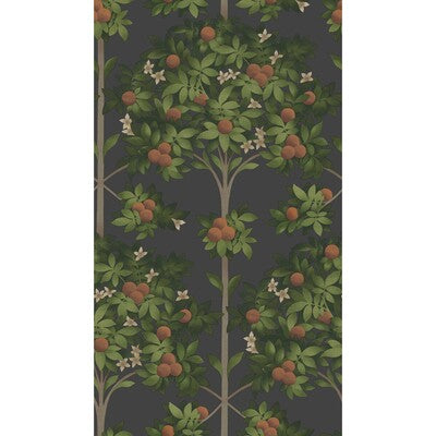 COLE & SON ORANGE BLOSSOM PRINT--BOTANICAL & FLORAL- ORANGE,BLACK,GREEN   - 117/1003.CS.0