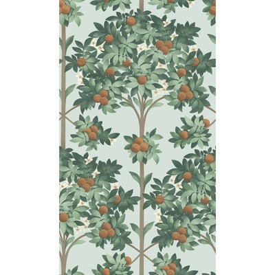 COLE & SON ORANGE BLOSSOM PRINT--BOTANICAL & FLORAL- TURQUOISE,ORANGE,MINT   - 117/1004.CS.0