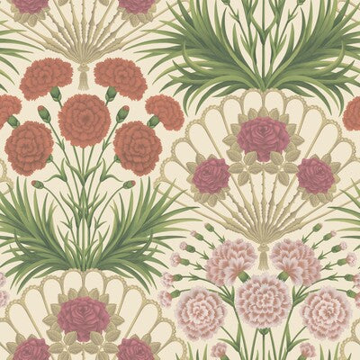 COLE & SON FLAMENCO FAN PRINT--BOTANICAL & FLORAL-NOVELTY PINK,GOLD,MULTI   - 117/14045.CS.0