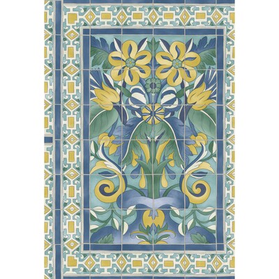 COLE & SON TRIANA PRINT--BOTANICAL & FLORAL-NOVELTY YELLOW,BLUE,MULTI   - 117/5013.CS.0