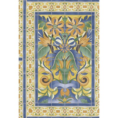 COLE & SON TRIANA PRINT--BOTANICAL & FLORAL-NOVELTY YELLOW,GOLD,BLUE   - 117/5015.CS.0