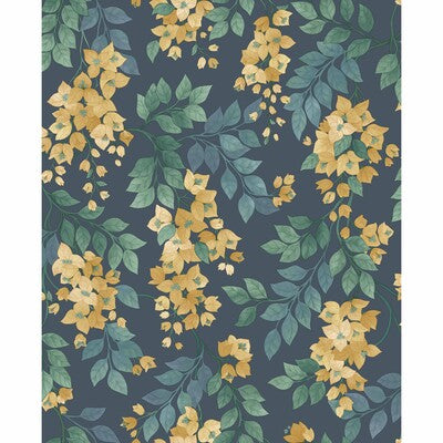 COLE & SON BOUGAINVILLEA PRINT--BOTANICAL & FLORAL- YELLOW,DARK BLUE,GREEN   - 117/6019.CS.0