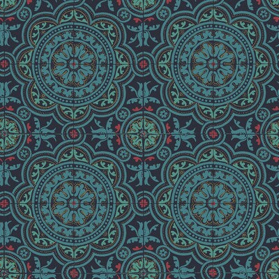 COLE & SON PICCADILLY PRINT--GEOMETRIC-NOVELTY TEAL,DARK BLUE,MULTI   - 117/8021.CS.0