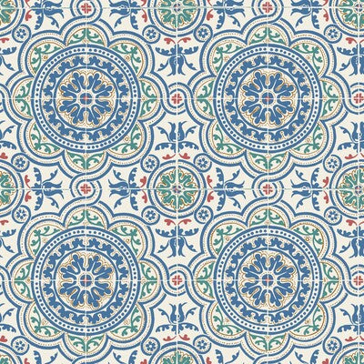 COLE & SON PICCADILLY PRINT--GEOMETRIC-NOVELTY BLUE,RED,MULTI   - 117/8024.CS.0