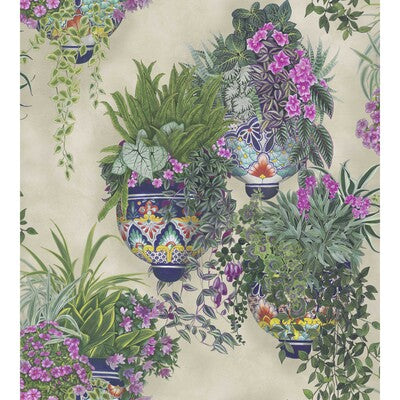 COLE & SON TALAVERA PRINT--BOTANICAL & FLORAL-NOVELTY PINK,GREEN,GREY   - 117/9027.CS.0