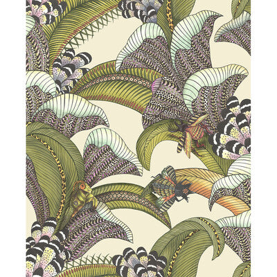 COLE & SON HOOPOE LEAVES PRINT--ANIMAL/INSECTS-BOTANICAL & FLORAL MULTI,GREEN,PINK   - 119/1001.CS.0